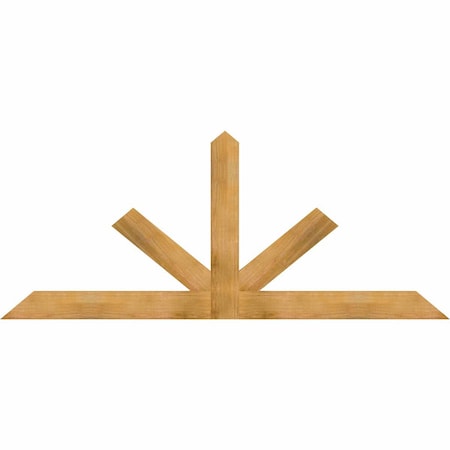 Ekena Millwork Saratoga Rough Sawn Timber Gable Bracket, Western Red Cedar, 96"W x 40"H x 2"D x 6"F, 10/12 Pitch GBW096X40X0206SAR00RWR